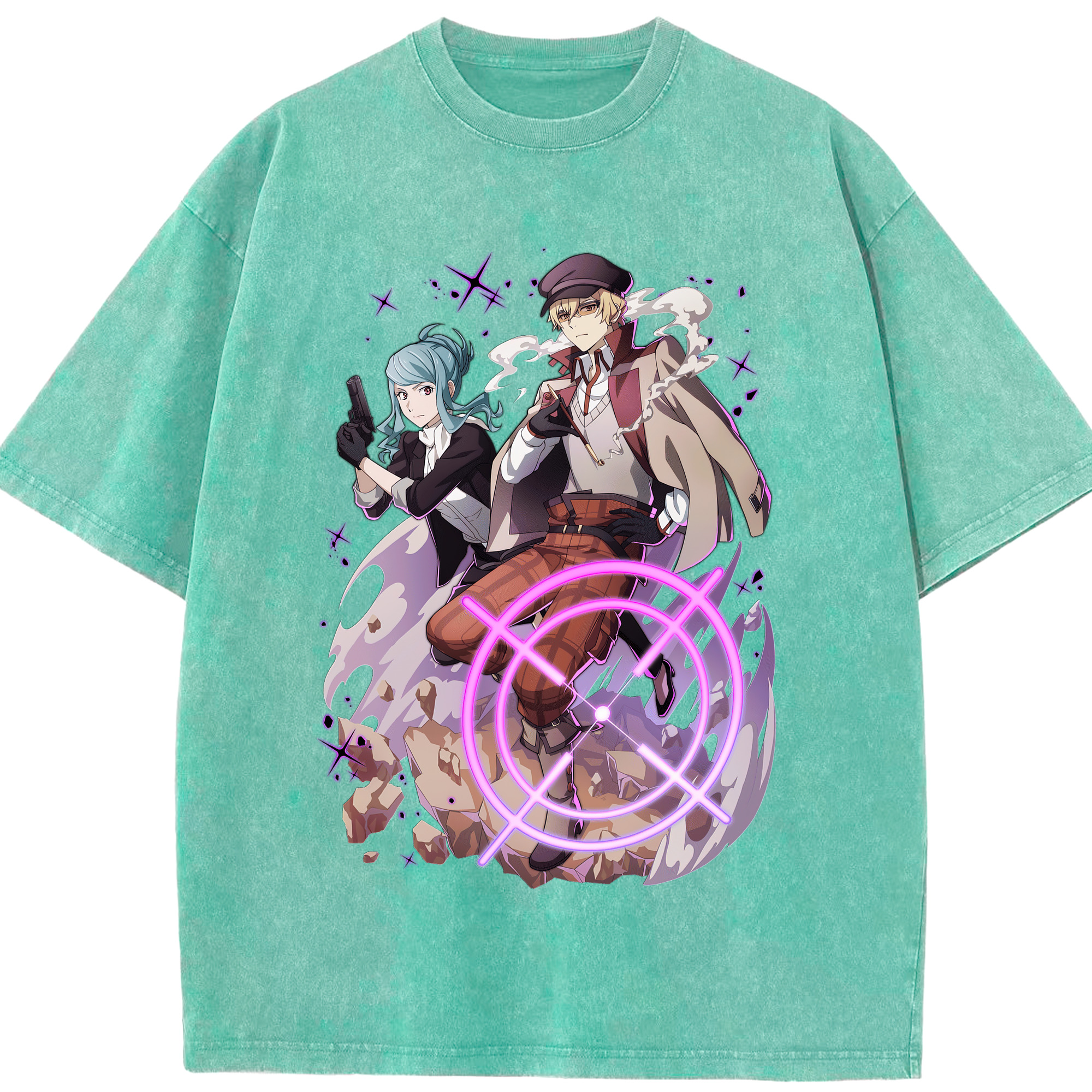 （画像用） 文豪ストレイドッグス Bungo Stray Dogs 綿100% ヴィンテージ風 半袖Tシャツ（フロントプリント）